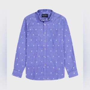 NWT Robert Graham Men's Bryson Check Skulls Sport Shirt tailored fit Medium